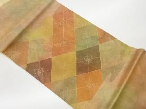 リサイクル　襷に花菱模様織出し名古屋帯